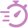 speed timer clock purple icon